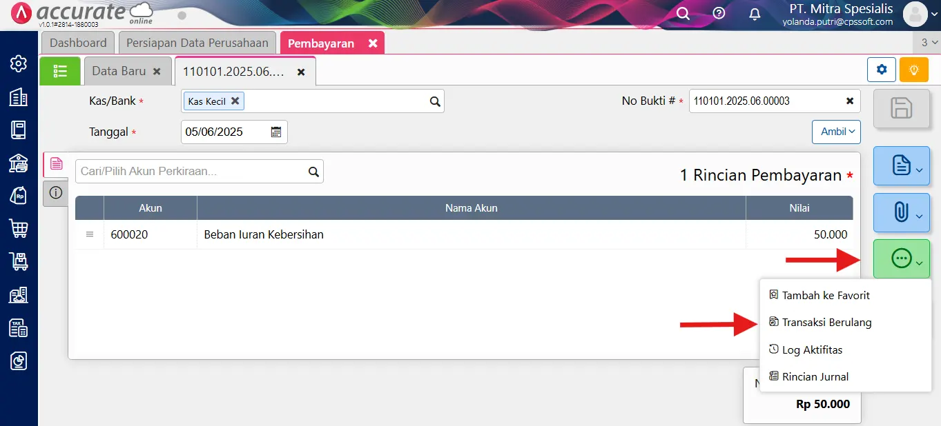 Cara mencatat transaksi berulang